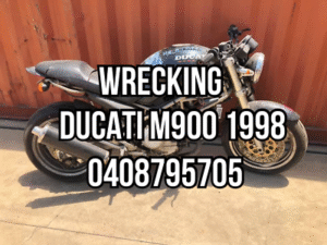 Ducati M900 1998 motorcycle advertised for wrecking